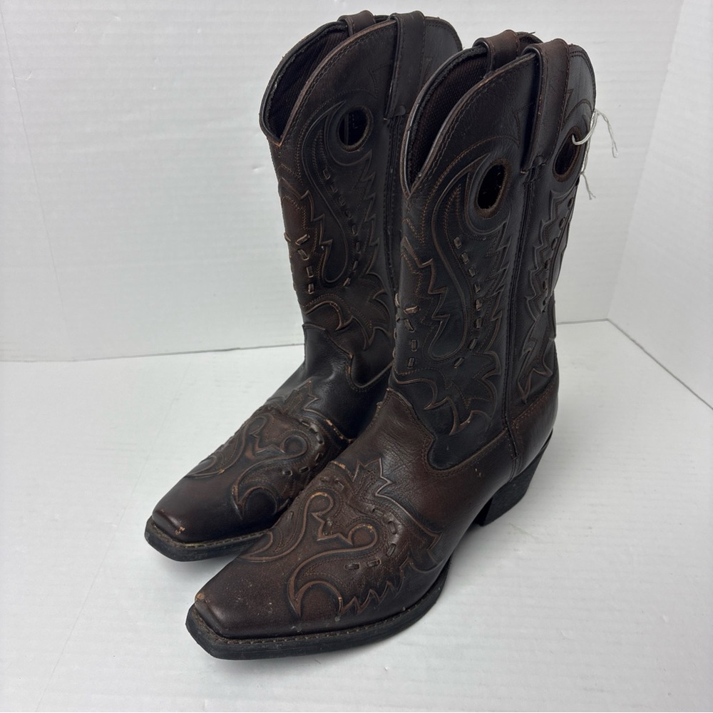Durango Men’s 9.5EE Cowboy Boots Gambler Jack DB5433 Brown Leather Debossed